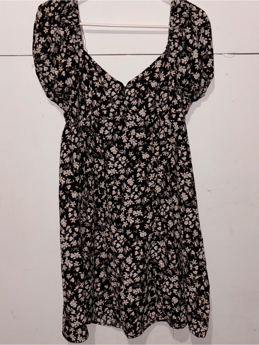 No Boundaries Black Dress with White Floral Print Size M